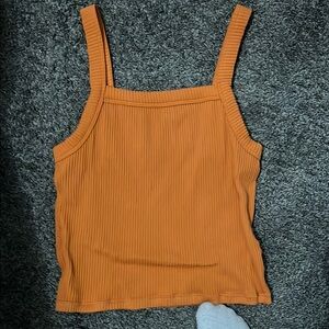 Orange Ribbed Women's Top